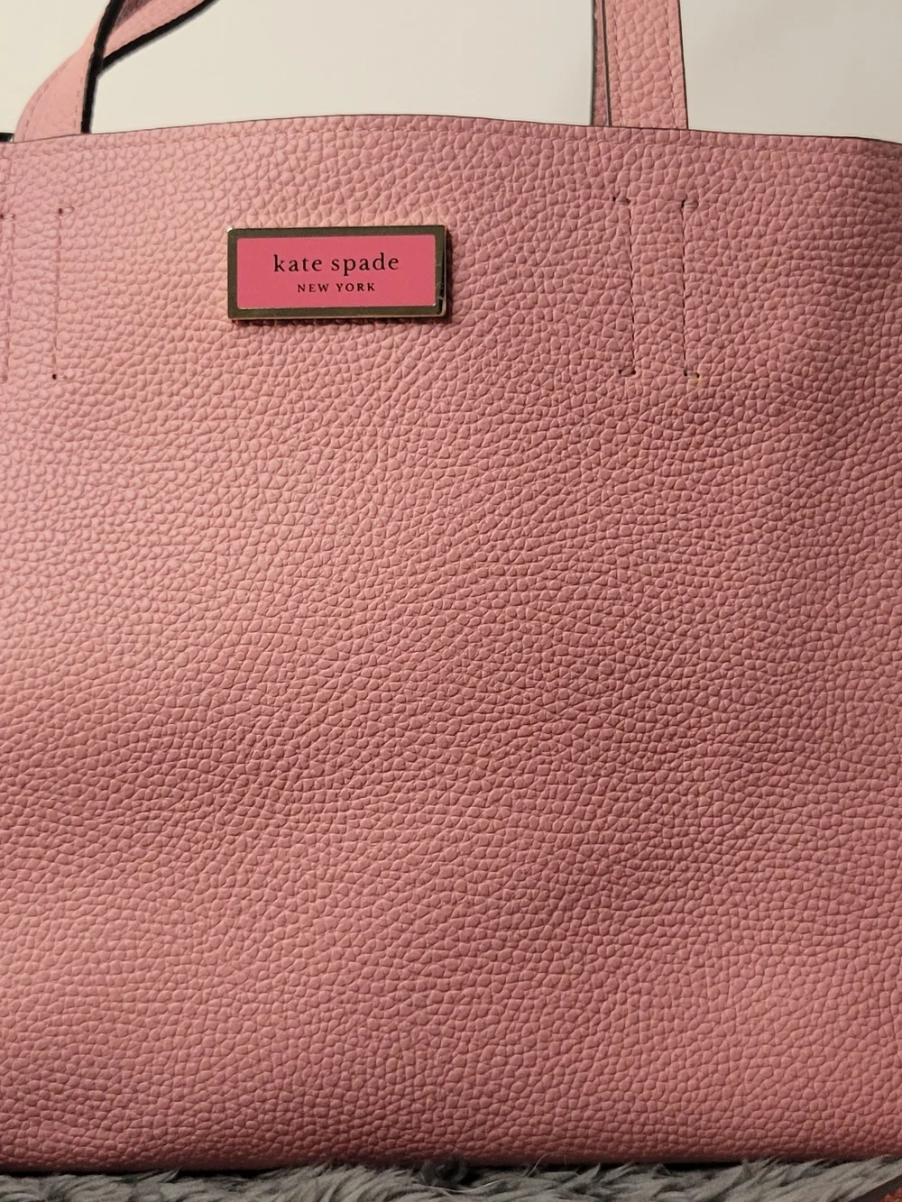 Kate Spade Pink Pebbled Leather Tote with Removable Pouch